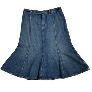 Ralph Lauren 100% cotton denim prairie skirt Sz 12 NWT